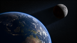 Ilustrasi Bulan memasuki bayangan Bumi saat gerhana bulan sebagian