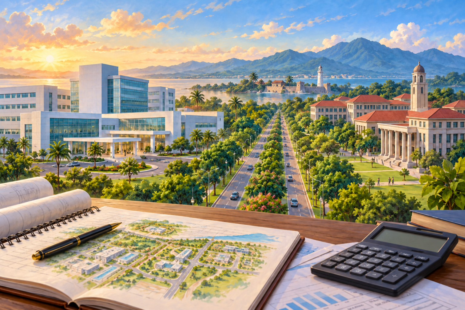 Ilustrasi AI investasi kesehatan dan pendidikan banten; bukan foto kejadian.